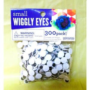 Horizon Wiggly Eyes Black and White Small 300 Pack Plastic Craft Projects